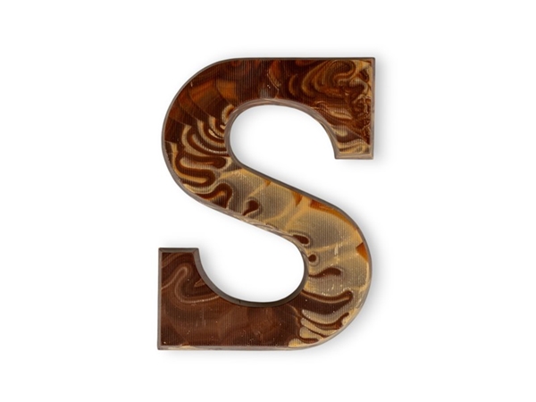 Chocoladeletter 'S' marmer klein
