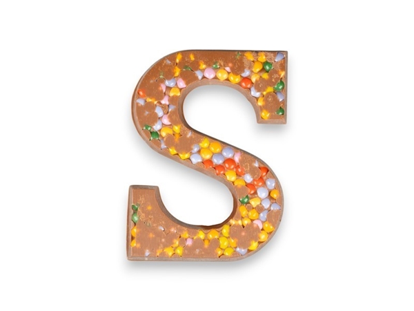 Chocoladeletter smartie klein 'S'