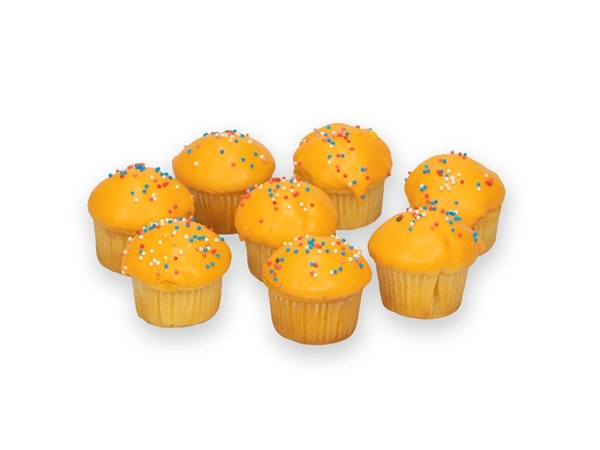 Oranje mini cakejes 8 stuks